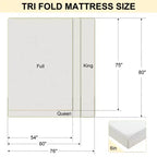 Matelas Dyonery 6 pliant en mousse à mémoire de forme avec housse lavable et sac de rangement, matelas de sol pliable pour lit d'appoint/dortoir/camping/lit escamotable