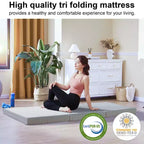 Matelas Dyonery 6 pliant en mousse à mémoire de forme avec housse lavable et sac de rangement, matelas de sol pliable pour lit d'appoint/dortoir/camping/lit escamotable