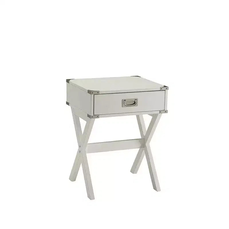 Royal Hampton Square End Table, White