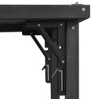 Îlot de cuisine extérieure Whisen 78.3, chariot de barbecue en bois, chariot de bar extérieur, table de barbecue pliable avec plateau en acier inoxydable
