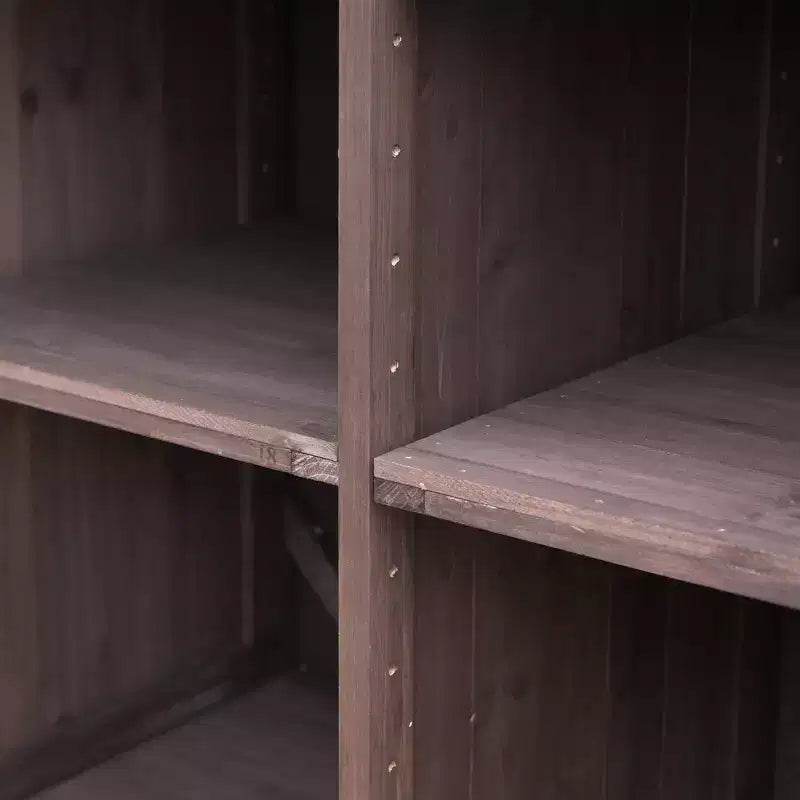 Îlot de cuisine extérieure Whisen 78.3, chariot de barbecue en bois, chariot de bar extérieur, table de barbecue pliable avec plateau en acier inoxydable