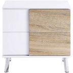 Table d'appoint bicolore en bois Royal Hampton avec 2 tiroirs, blanc et marron