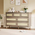 Rattan Dresser for Bedroom with 7 Drawers, 47.2 in Wide Chest of Drawers