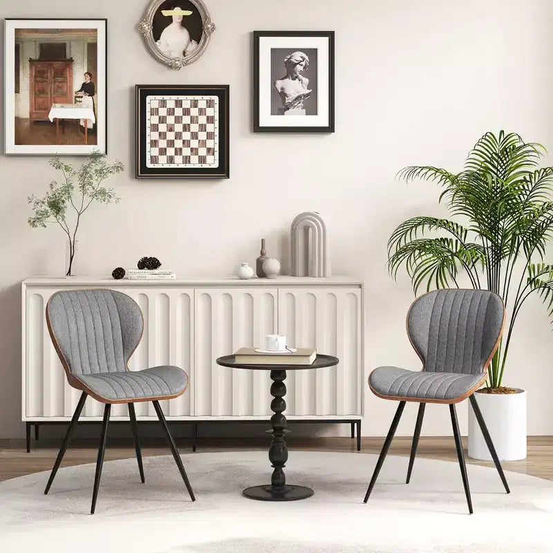 Costway Lot de 4 chaises de salle à manger sans accoudoirs avec dossier incurvé, assise en forme de U et patins antidérapants