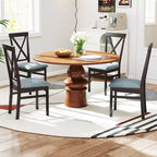 Costway Lot de 4 chaises de salle à manger modernes avec cadre en bois d'hévéa et dossier ajouré pour cuisine