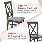 Costway Lot de 4 chaises de salle à manger modernes avec cadre en bois d'hévéa et dossier ajouré pour cuisine