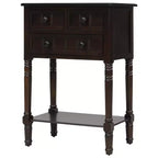 Petite table console de ferme avec rangement, table d'entrée rétro en bois avec tiroirs et étagère inférieure, table d'appoint mince en bois pour entrée