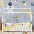 Lit de sol double TUYOHW pour tout-petits avec clôture et toit pour enfants, lit Montessori moderne en forme de maison avec lumière pour chambre à coucher.
