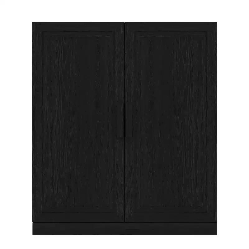 MAYEERTY Armoires de Rangement Modernes à 2 Portes, Rangement Efficace pour Salon, Salle à Manger, Chambre, Noir