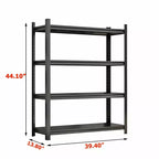 Clihome Étagère de rangement multi-usages en métal à 4 niveaux, étagère de rangement sans boulons avec design à trou de gourde