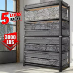 Étagère de rangement métallique à 5 niveaux Clihome, capacité de 1360 kg, étagère réglable robuste