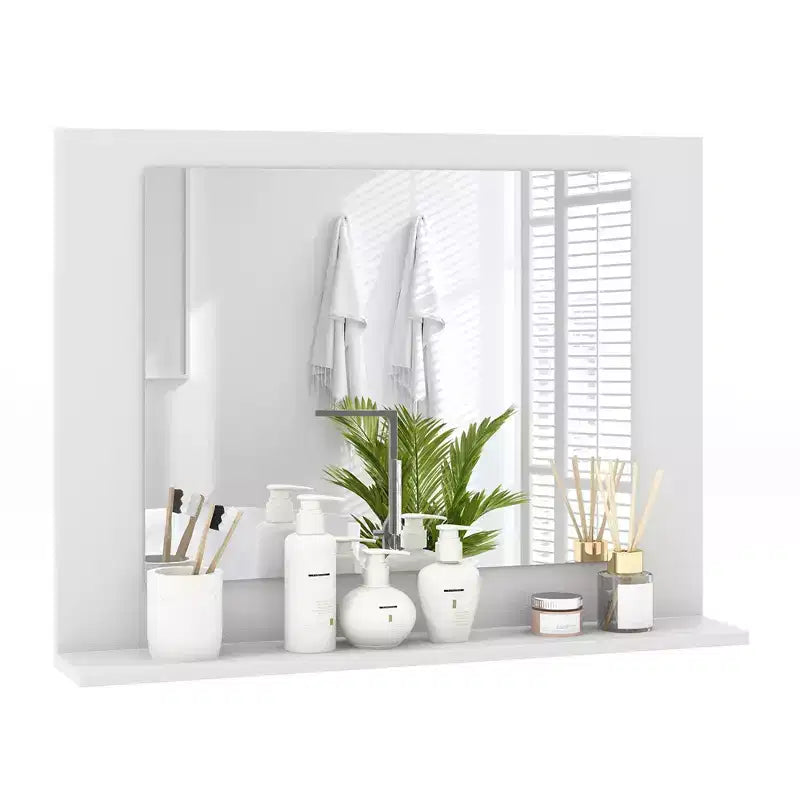 Miroir de salle de bain Costway avec étagère 23,5 x 17,5, cadre en bois rectangulaire