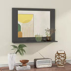 Miroir de salle de bain Costway avec étagère 23,5 x 17,5, cadre en bois rectangulaire