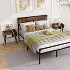 Costway Lot de 2 Tables d'Appoint de Style Moderne du Milieu du Siècle avec Étagères Ouvertes et Pieds en Métal