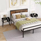 Costway Lot de 2 Tables d'Appoint de Style Moderne du Milieu du Siècle avec Étagères Ouvertes et Pieds en Métal