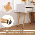 Costway Lot de 2 Tables d'Appoint de Style Moderne du Milieu du Siècle avec Étagères Ouvertes et Pieds en Métal