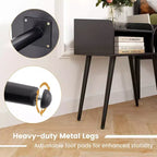 Costway Lot de 2 Tables d'Appoint de Style Moderne du Milieu du Siècle avec Étagères Ouvertes et Pieds en Métal