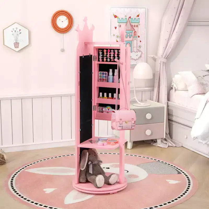 Meuble à Bijoux pour Enfants Costway avec Miroir sur Pied
