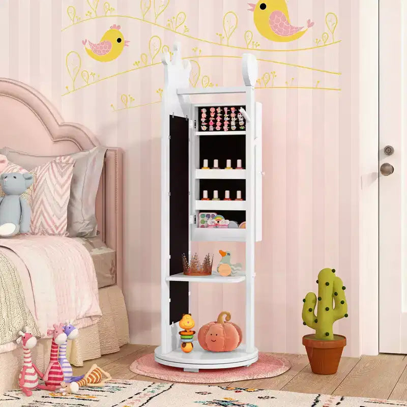 Meuble à Bijoux pour Enfants Costway avec Miroir sur Pied