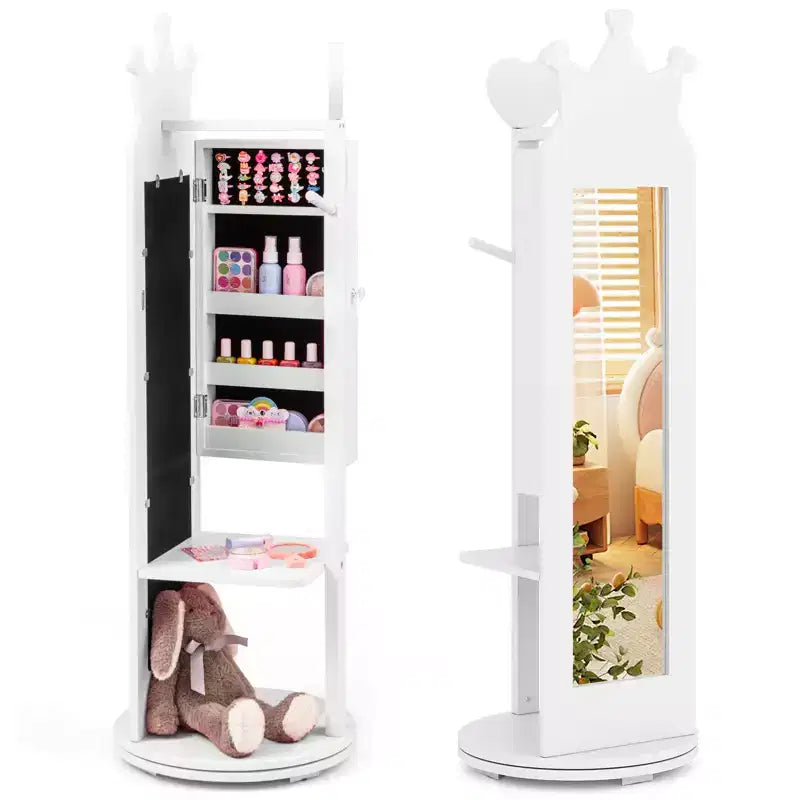 Meuble à Bijoux pour Enfants Costway avec Miroir sur Pied