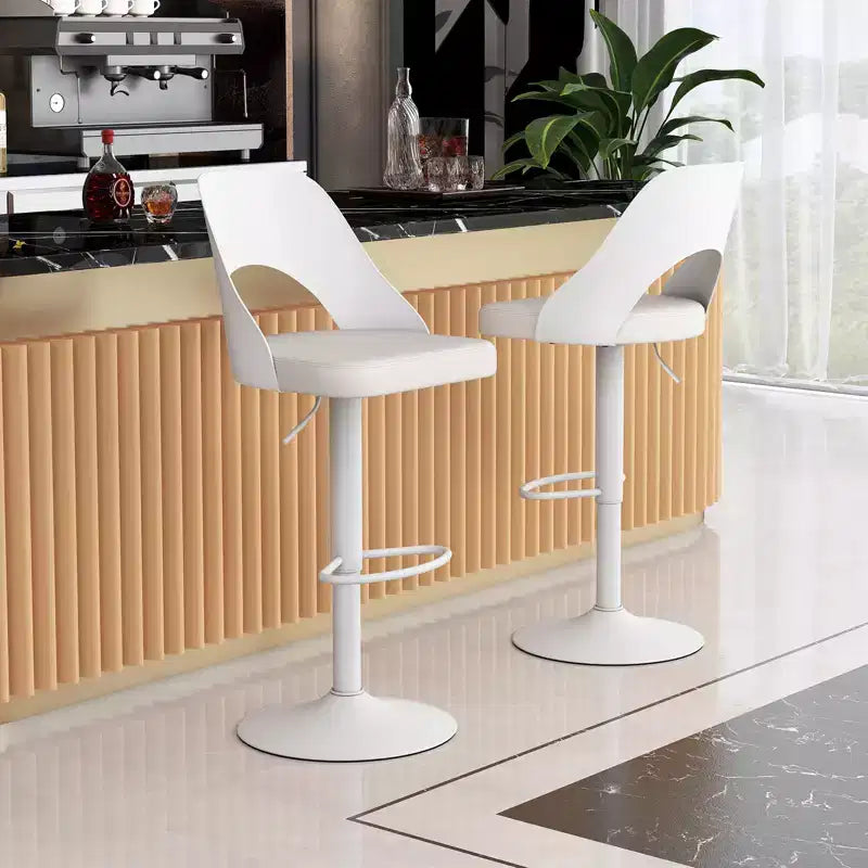 Tabourets de Bar Costway Lot de 4 avec Siège en Cuir PU Agrandie Repose-pieds Chaises de Bar Pivotantes
