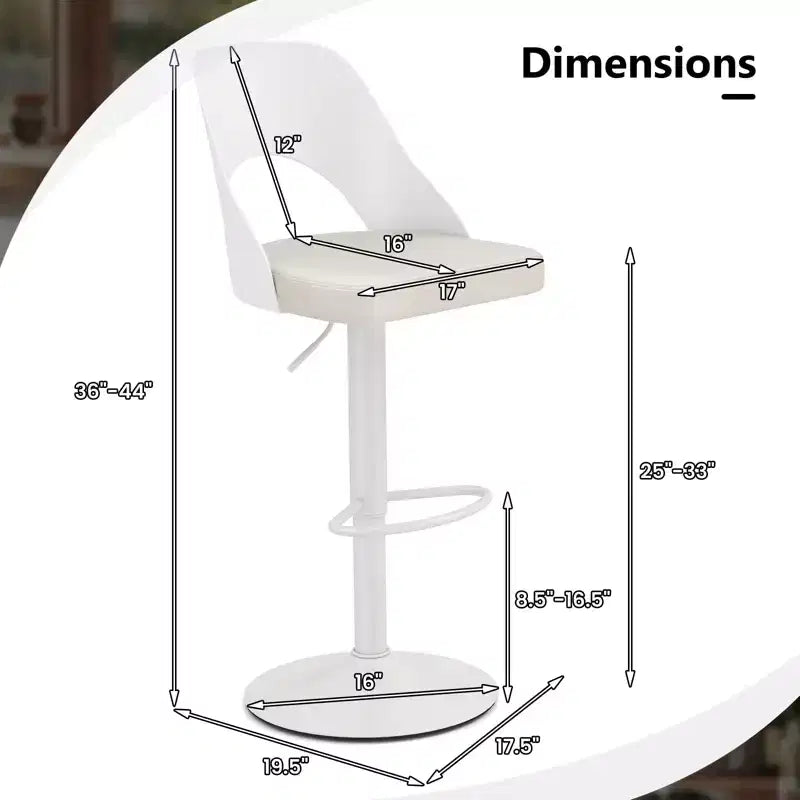 Tabourets de Bar Costway Lot de 4 avec Siège en Cuir PU Agrandie Repose-pieds Chaises de Bar Pivotantes