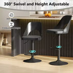 Tabourets de Bar Costway Lot de 4 avec Siège en Cuir PU Agrandie Repose-pieds Chaises de Bar Pivotantes