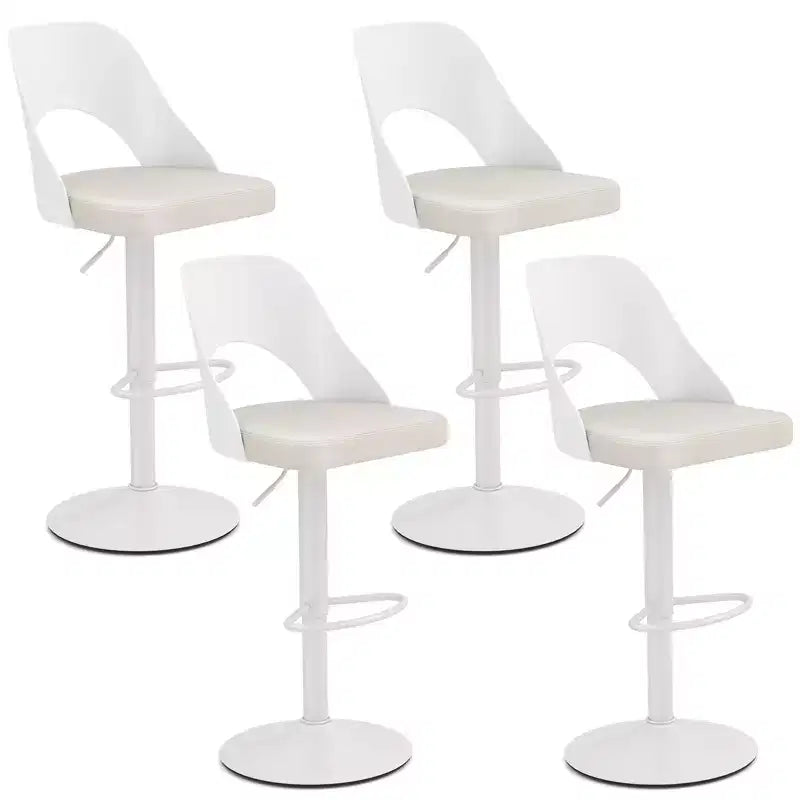 Tabourets de Bar Costway Lot de 4 avec Siège en Cuir PU Agrandie Repose-pieds Chaises de Bar Pivotantes