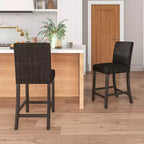 Costway Lot de 4 tabourets de bar hauteur comptoir 62,2 cm, chaises de cuisine modernes en tissu rembourré