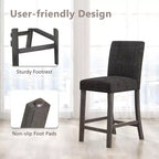Costway Lot de 4 tabourets de bar hauteur comptoir 62,2 cm, chaises de cuisine modernes en tissu rembourré