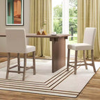 Costway Lot de 4 tabourets de bar hauteur comptoir 62,2 cm, chaises de cuisine modernes en tissu rembourré