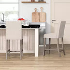 Costway Lot de 4 tabourets de bar hauteur comptoir 62,2 cm, chaises de cuisine modernes en tissu rembourré