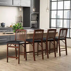 Costway Lot de 4 tabourets de comptoir pliants avec assise rembourrée pour îlot de cuisine