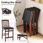 Costway Lot de 4 tabourets de comptoir pliants avec assise rembourrée pour îlot de cuisine