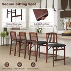 Costway Lot de 4 tabourets de comptoir pliants avec assise rembourrée pour îlot de cuisine