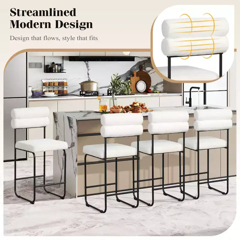 Costway Lot de 2 tabourets de bar hauteur comptoir de 66 cm avec cadre en métal et repose-pieds