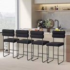 Costway Lot de 2 tabourets de bar hauteur comptoir de 66 cm avec cadre en métal et repose-pieds