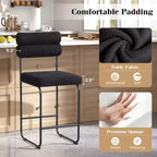 Costway Lot de 2 tabourets de bar hauteur comptoir de 66 cm avec cadre en métal et repose-pieds