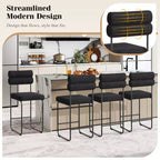 Costway Lot de 2 tabourets de bar hauteur comptoir de 66 cm avec cadre en métal et repose-pieds