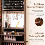 Meuble à Bijoux Miroir Costway avec 96 LED, à Suspendre au Mur ou à la Porte, Armoire avec Rangement Maquillage