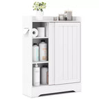 Costway Bathroom Floor Cabinet w/2 Sliding Doors & Adjustable Shelves for Small Spaces