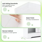 Meuble de salle de bain Costway avec 2 portes coulissantes et étagères réglables pour petits espaces
