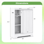 Meuble de salle de bain Costway avec 2 portes coulissantes et étagères réglables pour petits espaces