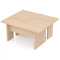 Costway Modular Coffee Table Set of 2 L Shaped Center Tables for Home Office Apartment Natural