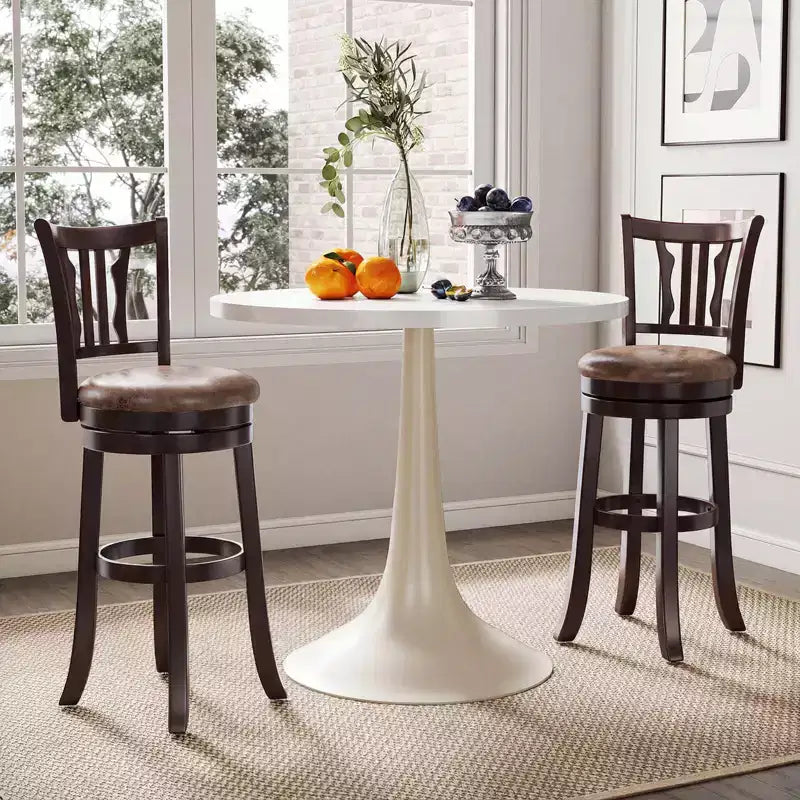 Costway Tabourets de Bar Pivotants de 76 cm avec Dossier et Assise en Similicuir (Lot de 4)