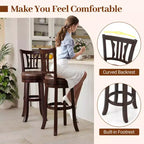 Costway Tabourets de Bar Pivotants de 76 cm avec Dossier et Assise en Similicuir (Lot de 4)