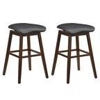 Costway Set of 2 Swivel Bar Stools 31 Bar Chairs w/ Padded Contoured Seat & Footrest