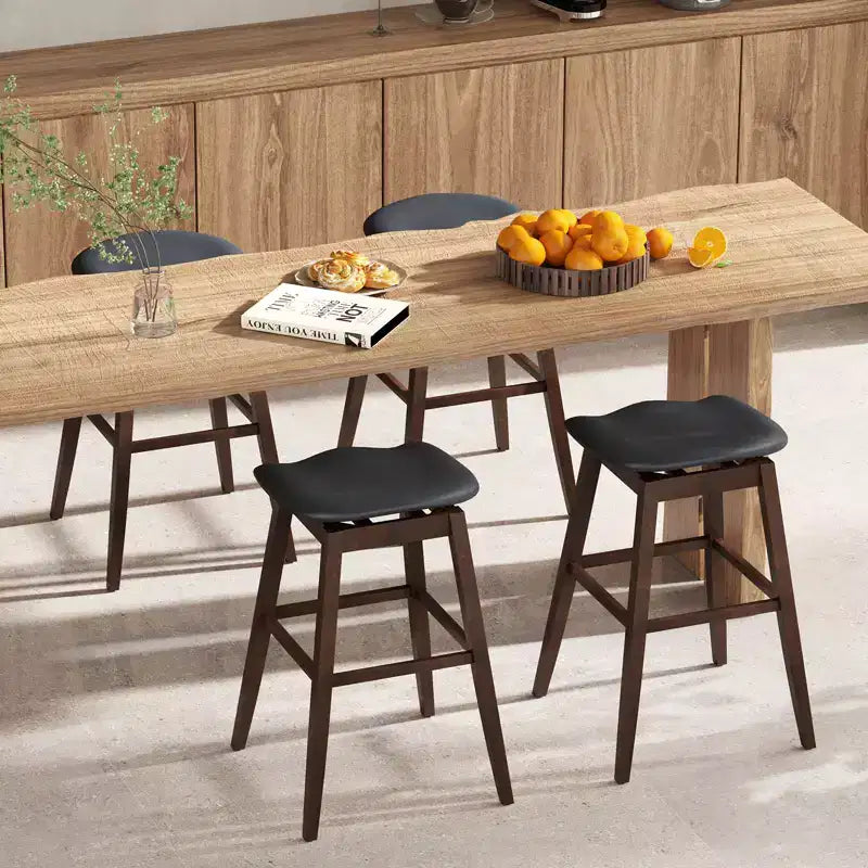Lot de 2 tabourets de bar pivotants Costway 31 po avec siège rembourré profilé et repose-pieds