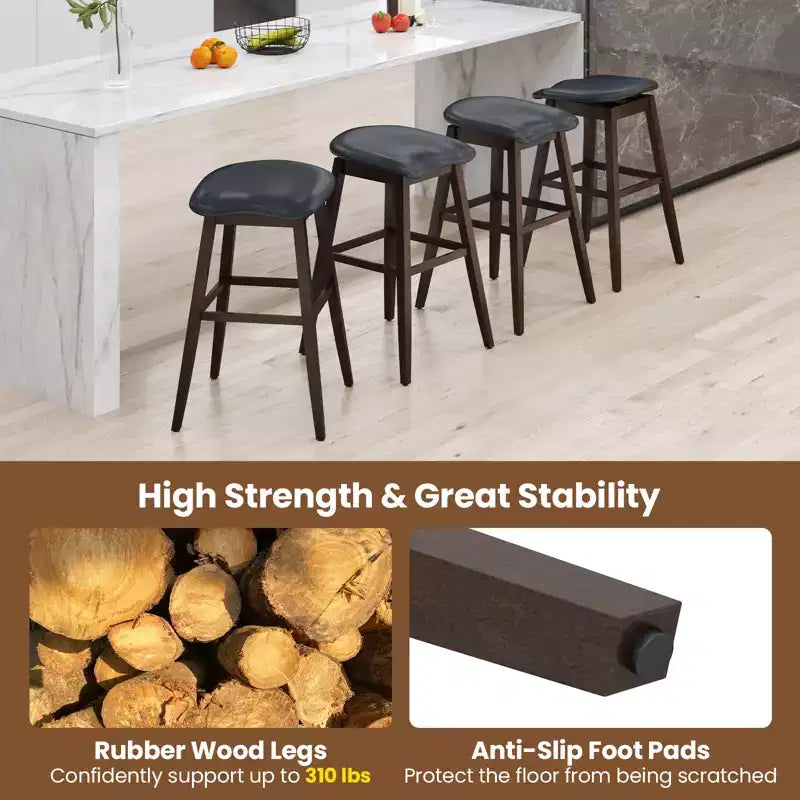 Lot de 2 tabourets de bar pivotants Costway 31 po avec siège rembourré profilé et repose-pieds