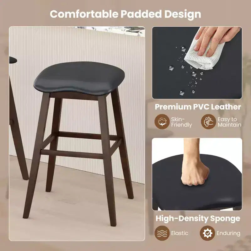 Lot de 2 tabourets de bar pivotants Costway 31 po avec siège rembourré profilé et repose-pieds